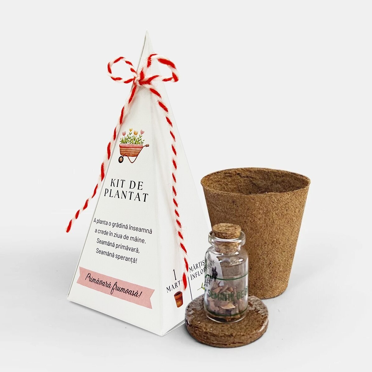 Kit de plantat flori - mărțișor personalizat cu text - Flowers