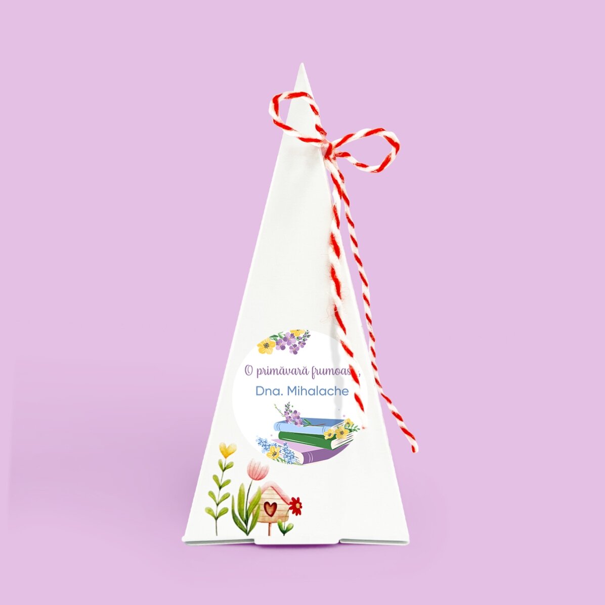 Kit de plantat flori - mărțișor personalizat cu text 