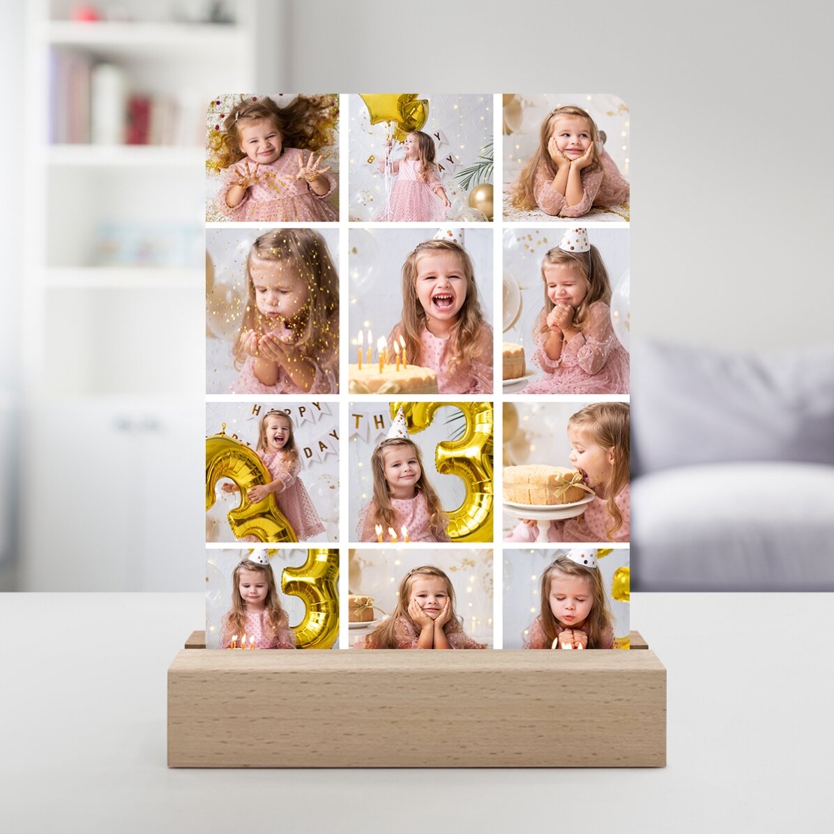 Lampă veghe LED personalizată cu 12 poze 