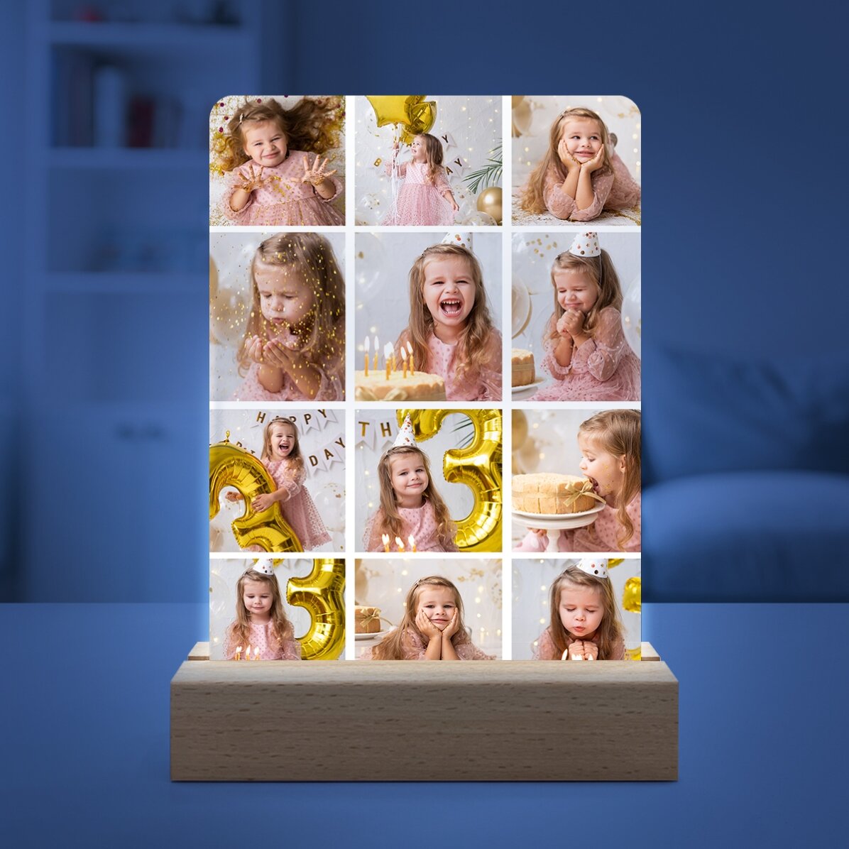 Lampă veghe LED personalizată cu 12 poze 