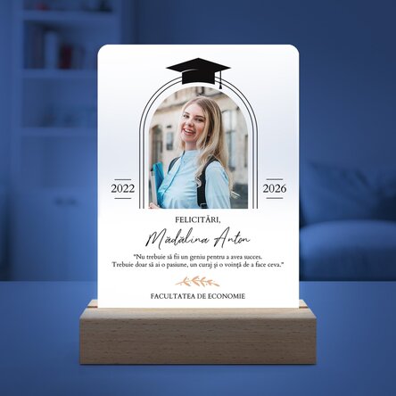 Персонализирана LED нощна лампа с снимка и послание - Завършване