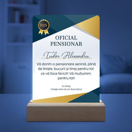 Lampă veghe LED personalizată cu text - Oficial Pensionat
