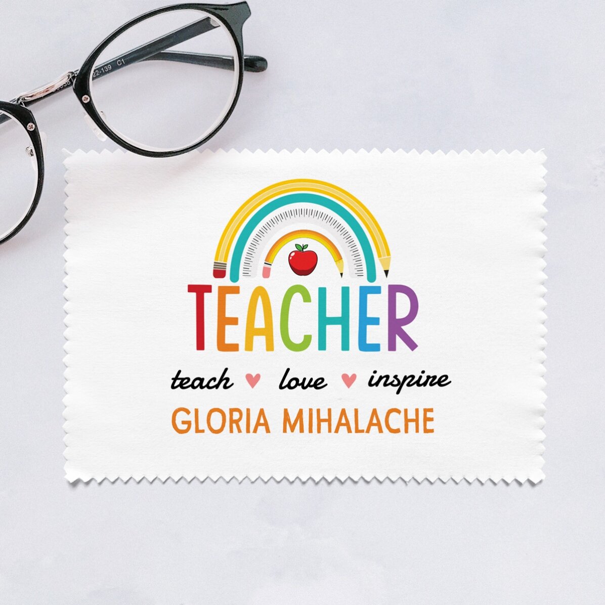 Lavetă personalizată pentru curățare ecrane/ochelari - Teacher