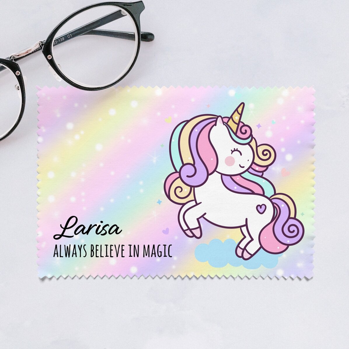 Lavetă personalizată pentru curățare ecrane/ochelari - Unicorn
