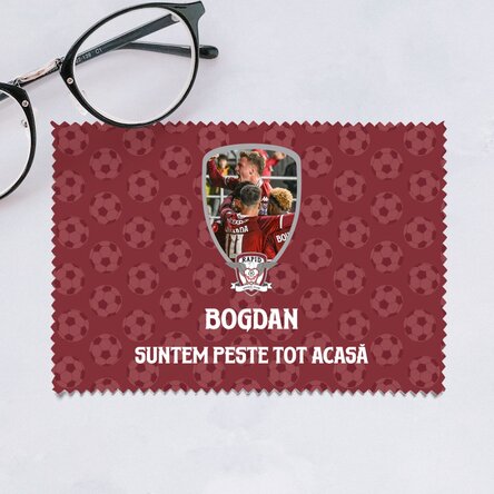 Lavetă personalizată FC Rapid pentru curățare ecrane/ochelari - Poză și mesaj