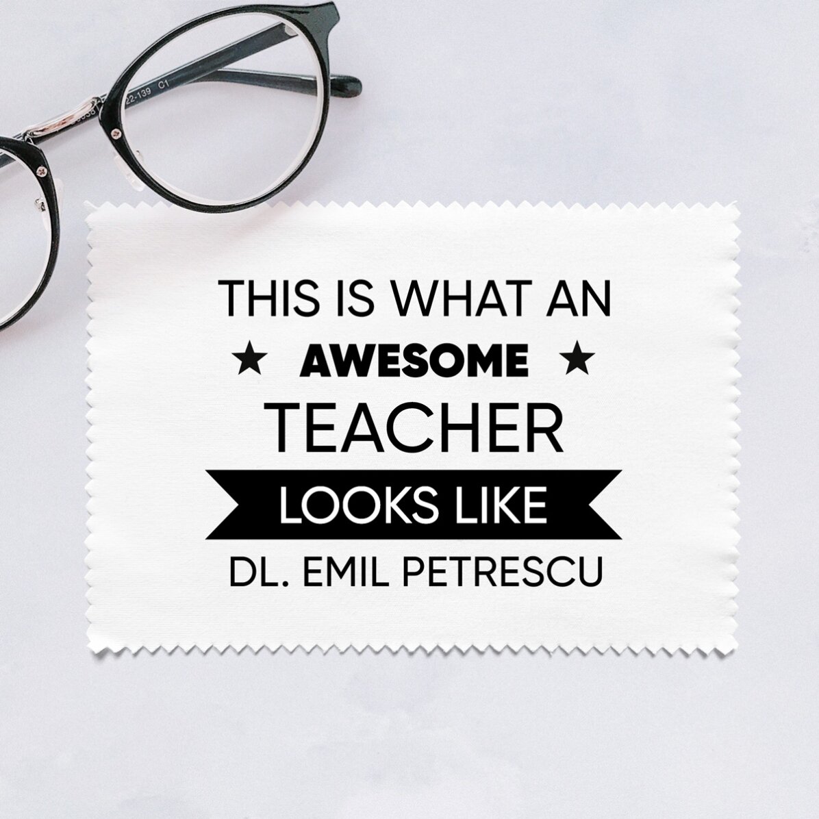 Lavetă personalizată pentru curățare ecrane/ochelari - Așa arată