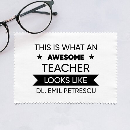 Lavetă personalizată pentru curățare ecrane/ochelari - Așa arată