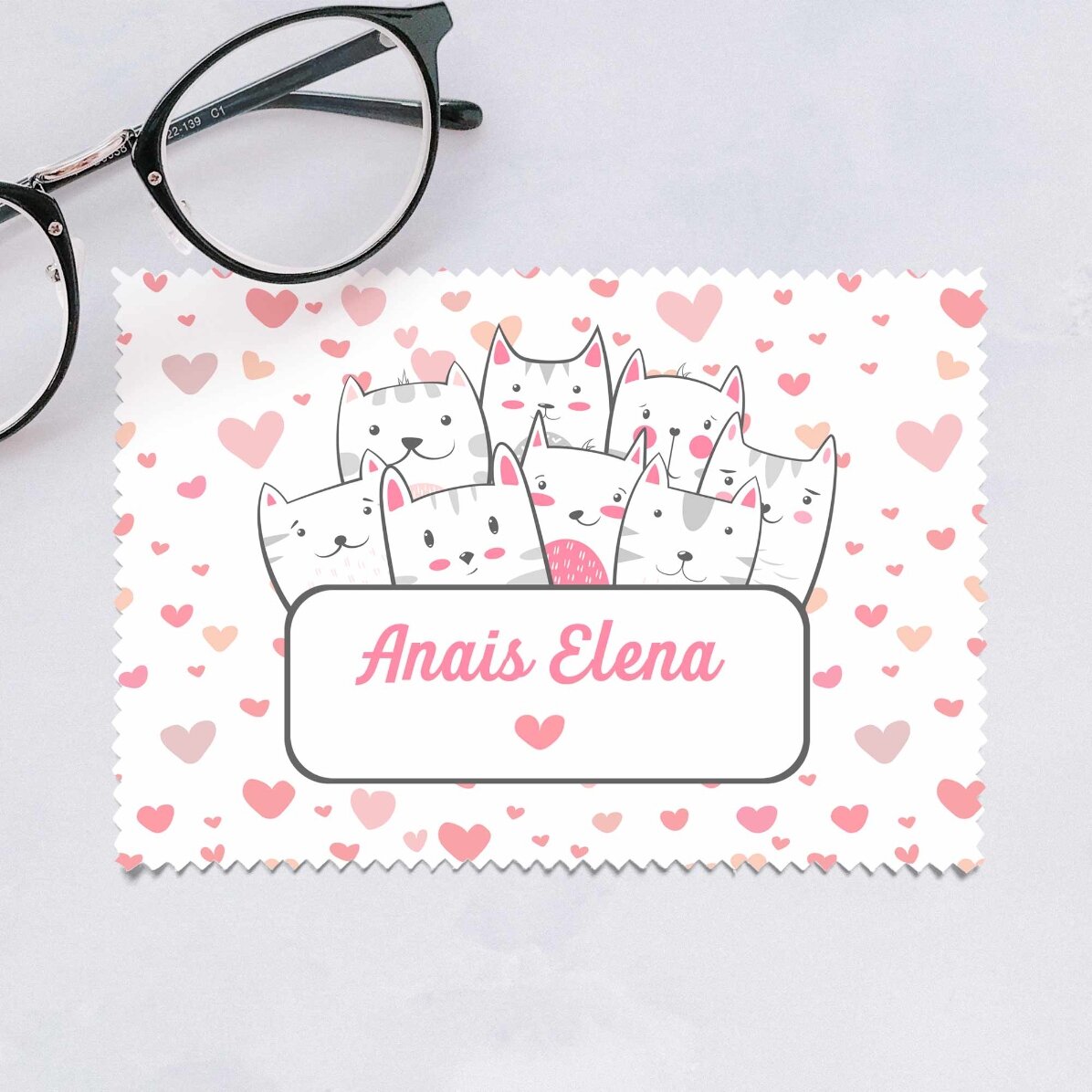 Lavetă personalizată pentru curățare ecrane/ ochelari - Kitty