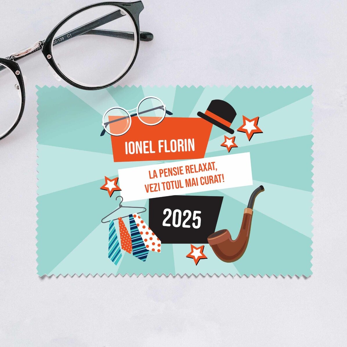 Lavetă personalizată pentru curățare ecrane/ochelari - Pensie