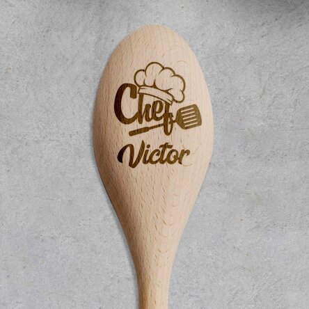 Lingură de lemn personalizată - Bucătar