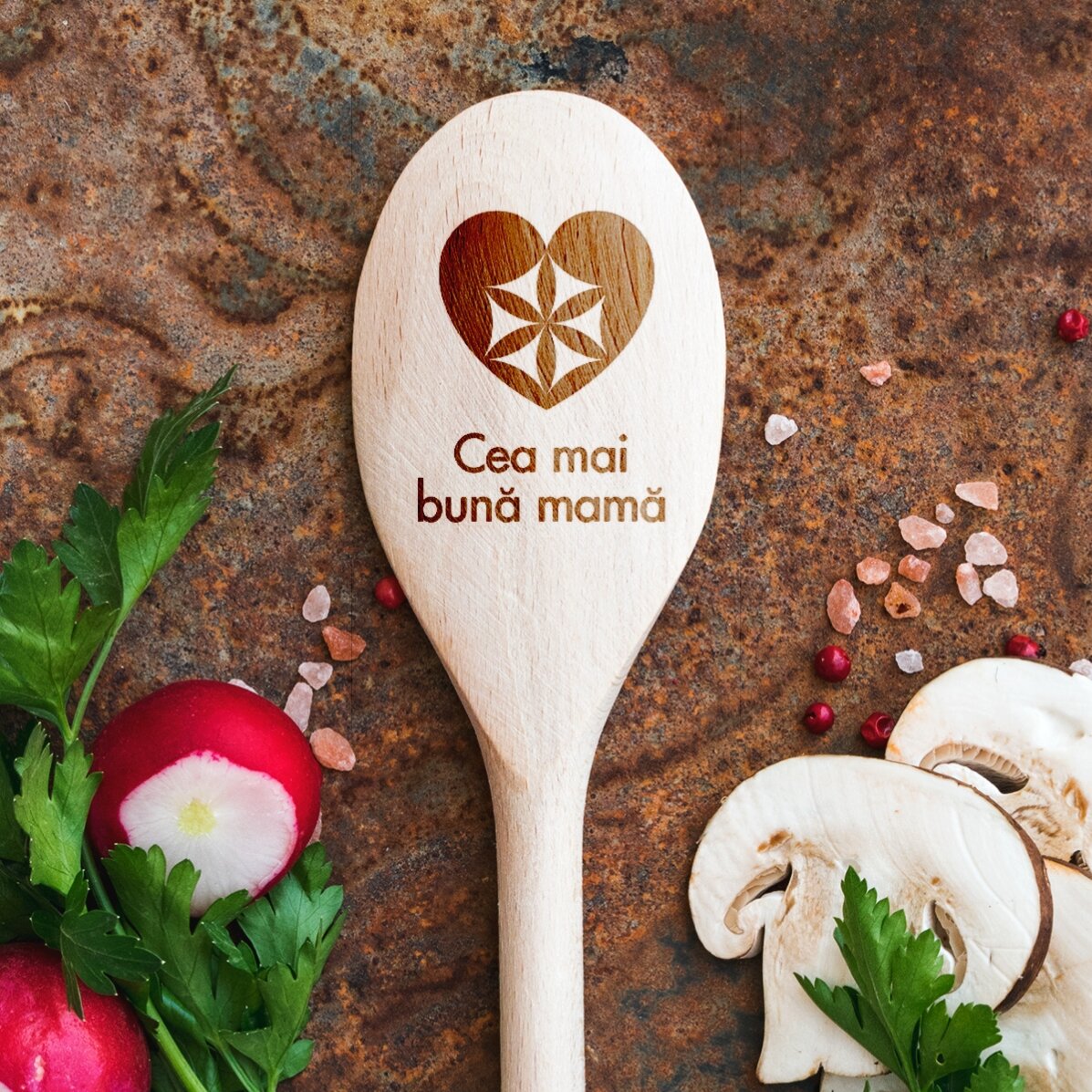Lingură de lemn personalizată - Cea mai bună mamă