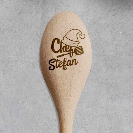 Lingură de lemn personalizată - Christmas chef