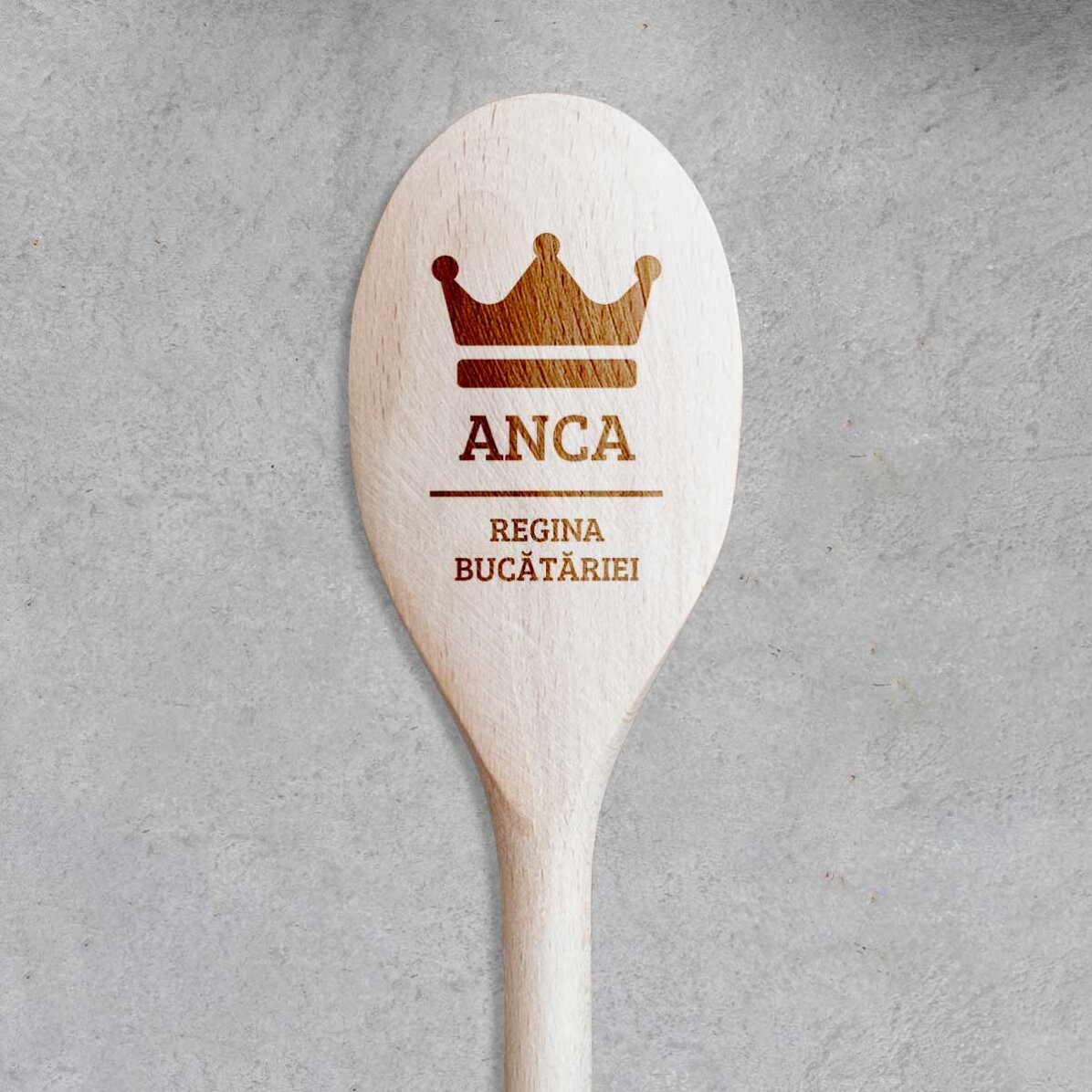Lingură de lemn personalizată - Coroană