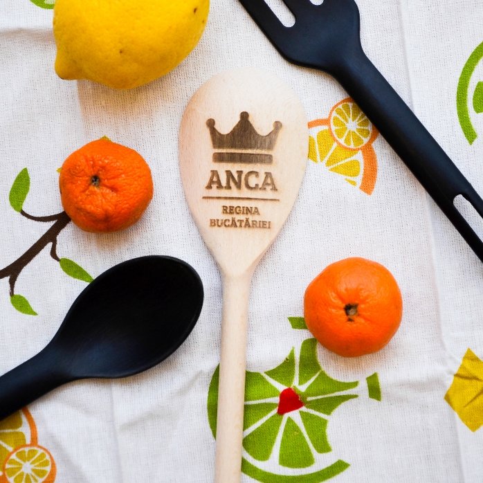 Lingură de lemn personalizată - Coroană