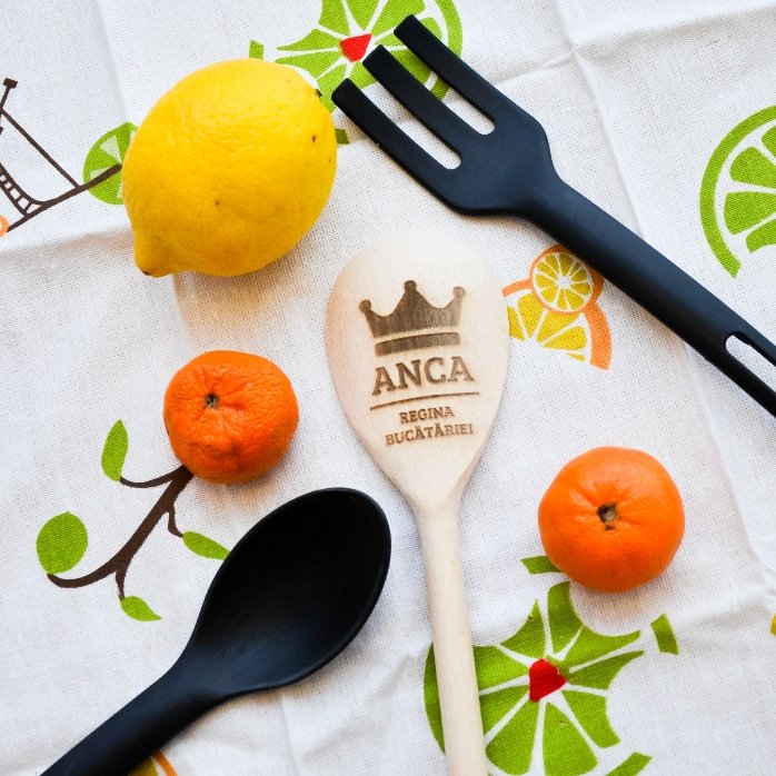 Lingură de lemn personalizată - Coroană