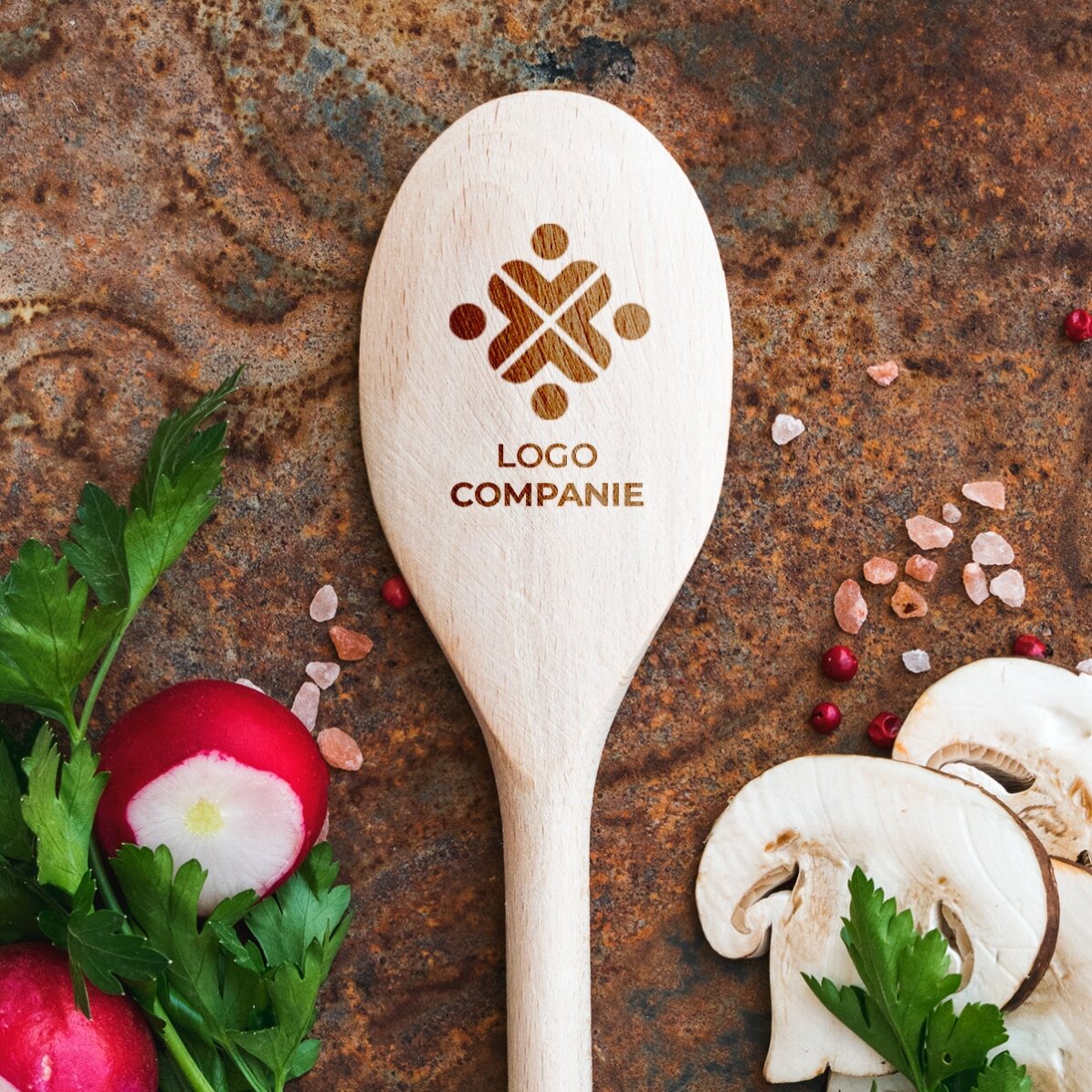 Lingură de lemn personalizată cu logo 