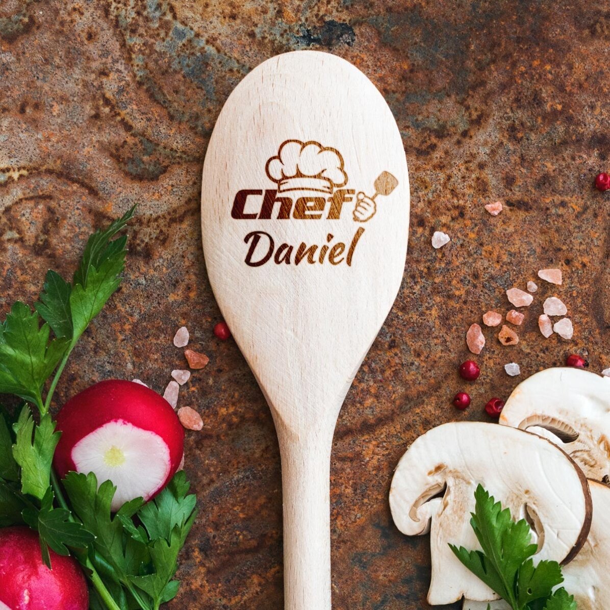 Lingură de lemn personalizată - Chef Bucătar