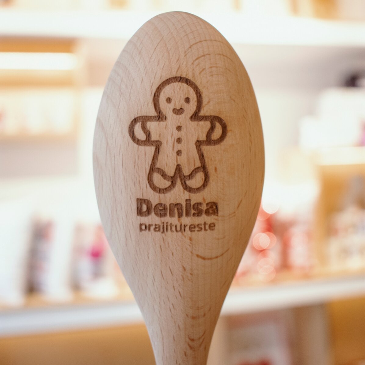 Lingură de lemn personalizată - Gingerbread