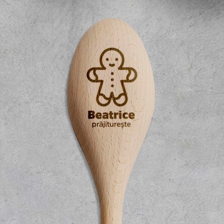 Lingură de lemn personalizată - Gingerbread