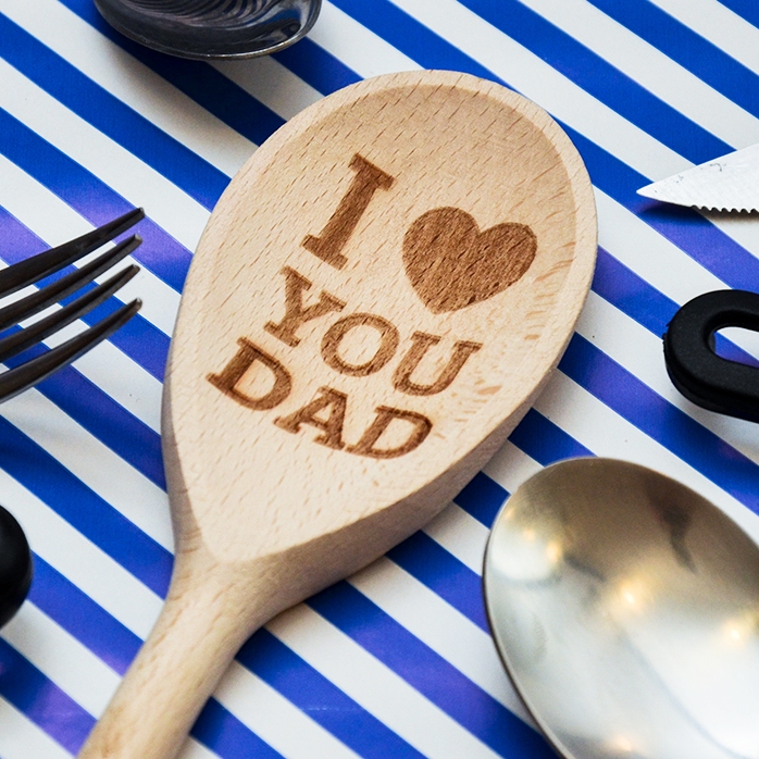 Lingură de lemn personalizată - I love you