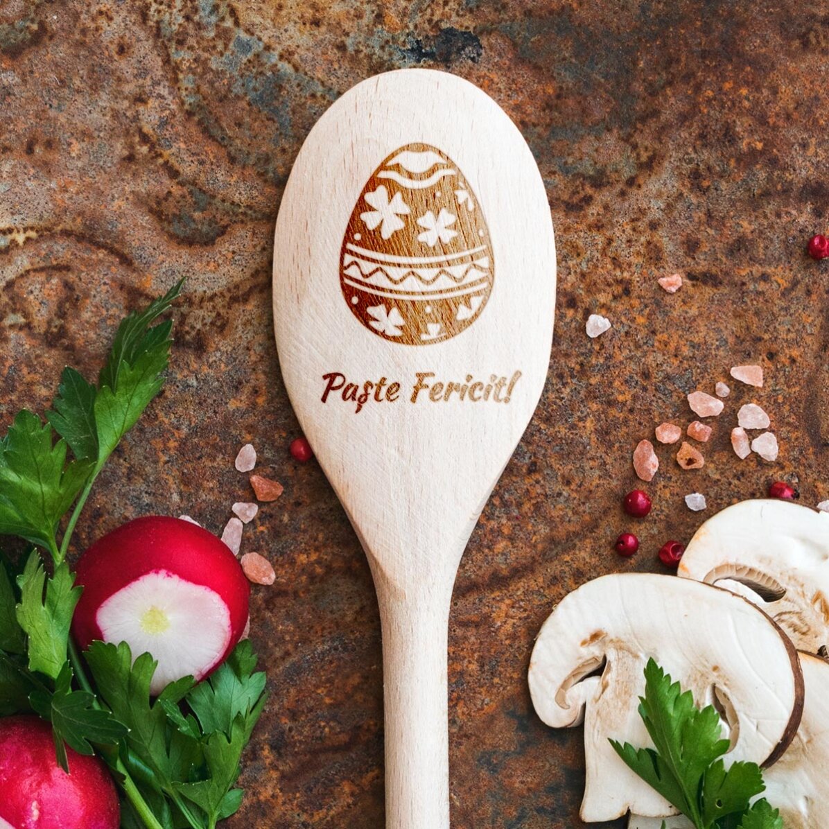 Lingură de lemn personalizată - Paște