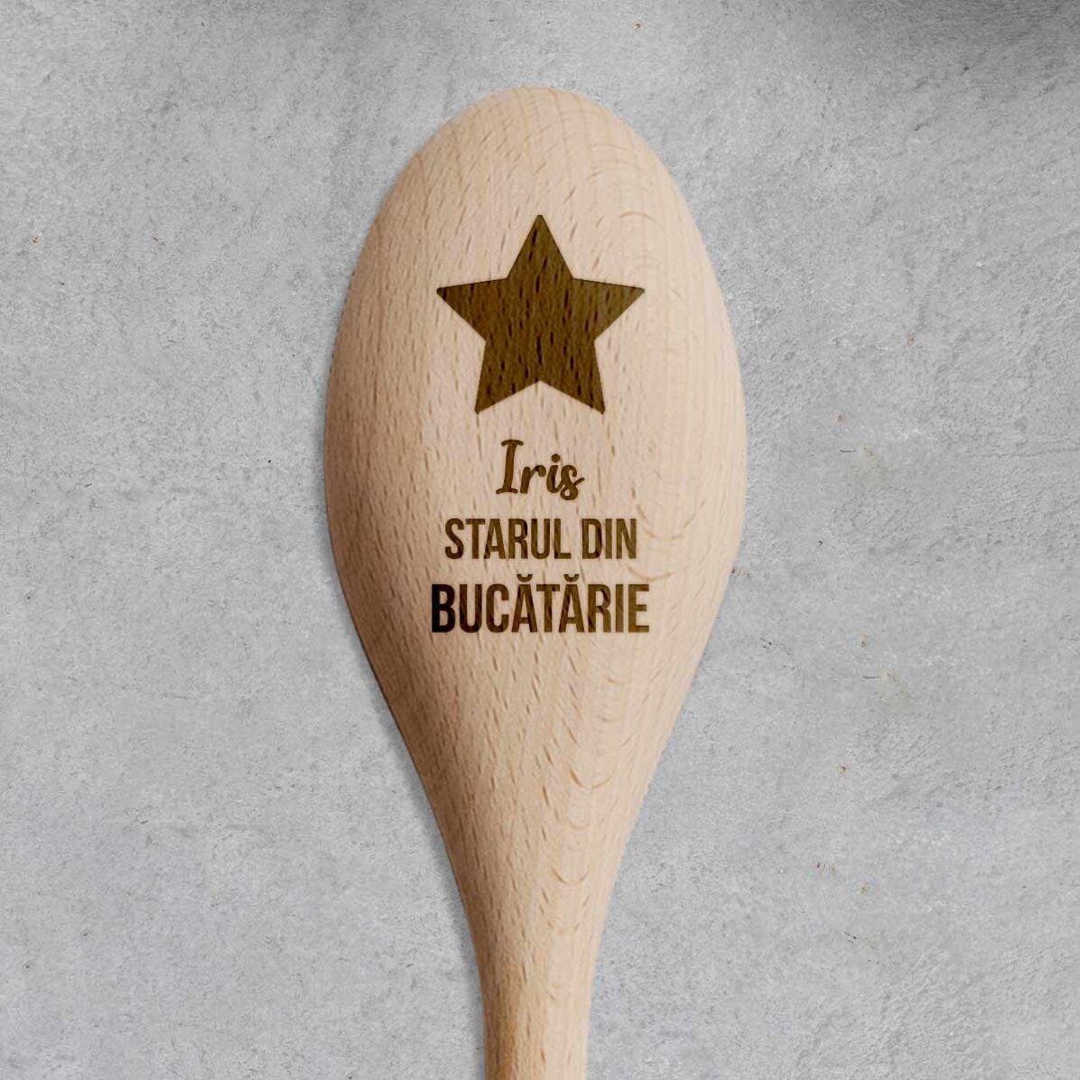 Lingură de lemn personalizată - Star