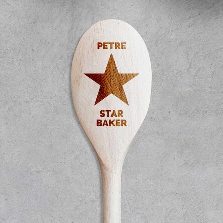 Lingură de lemn personalizată - Starul din bucătărie