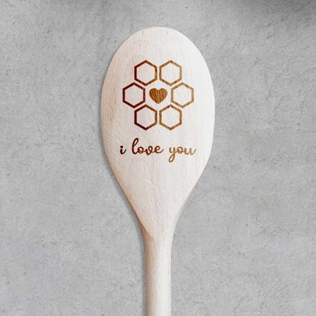 Lingură de lemn personalizată - Sweet love