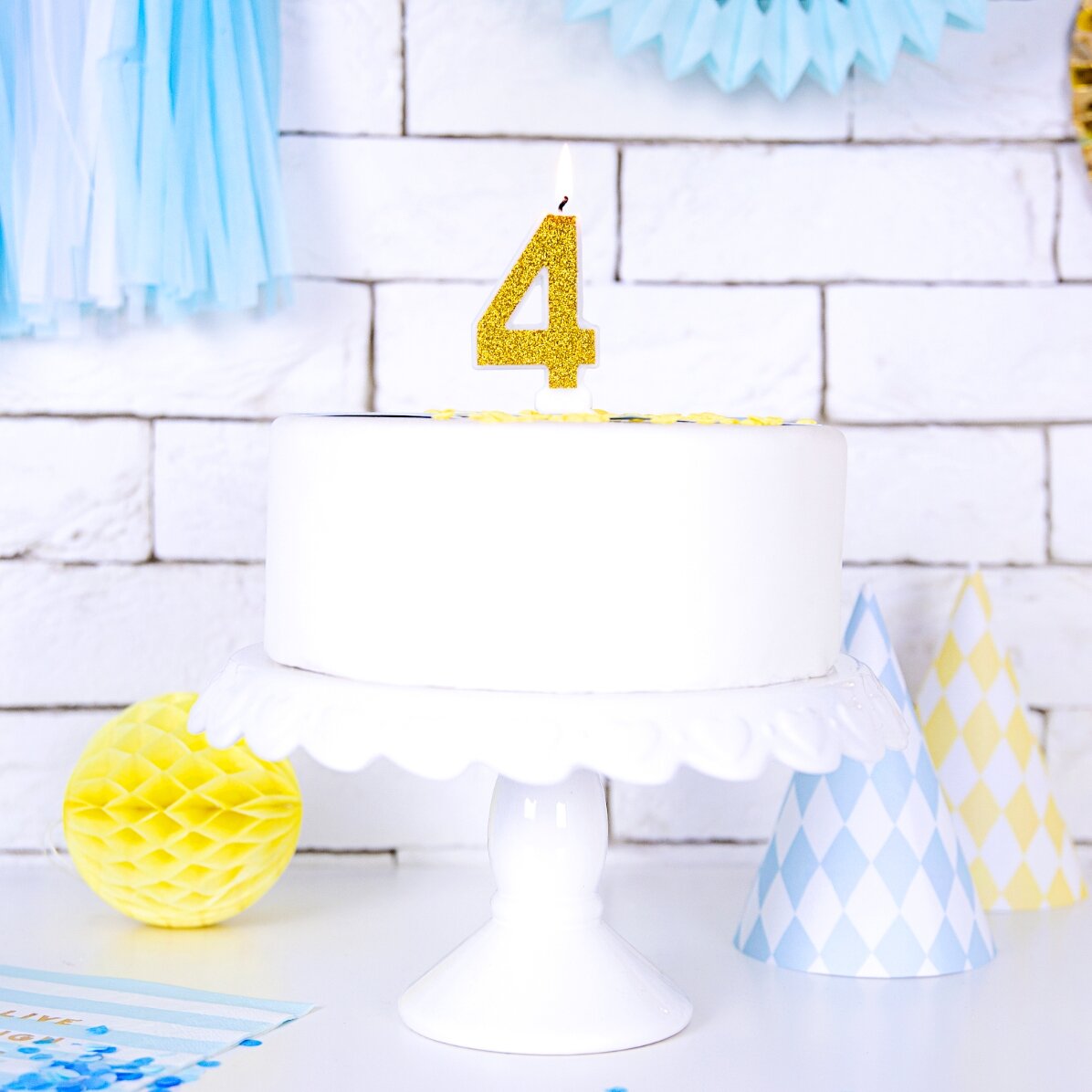 Lumânări pentru tort - Cifre aurii 7cm