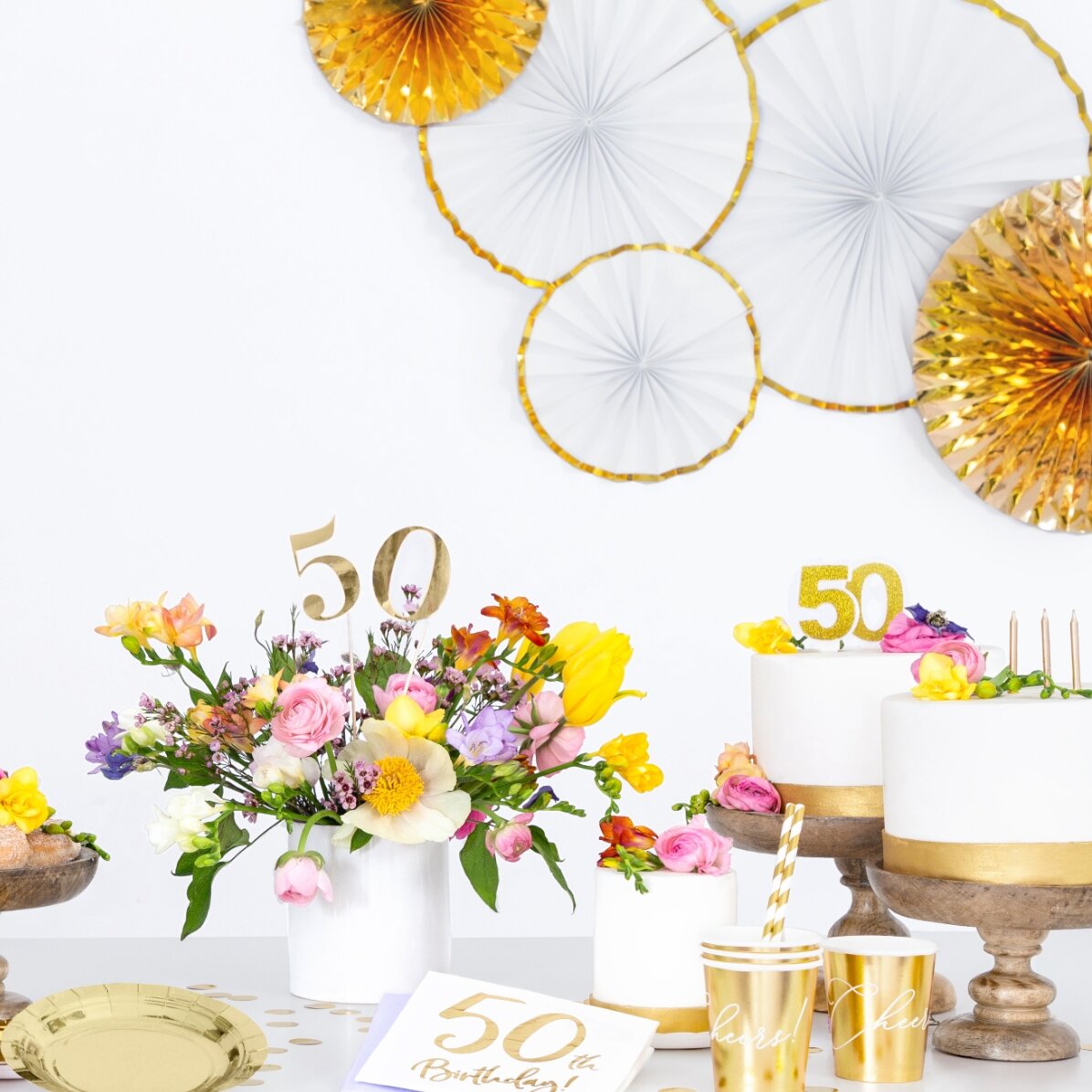 Lumânări pentru tort - Cifre aurii 7cm