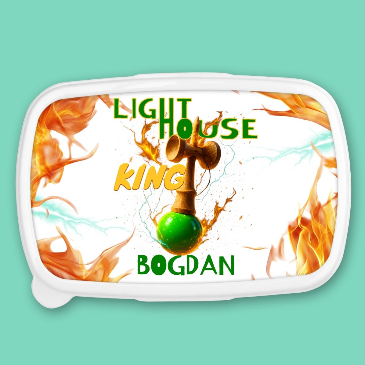 Lunch box, caserolă personalizat cu text - Lighthouse King