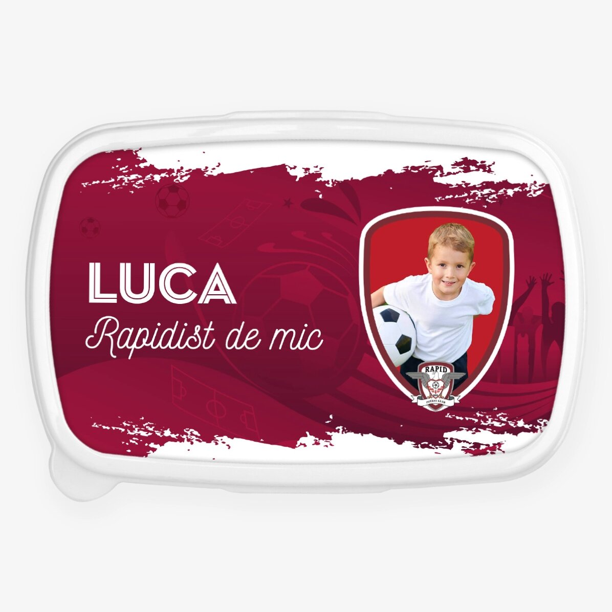 Lunch box, caserolă FC Rapid 1923 personalizat cu poză și nume