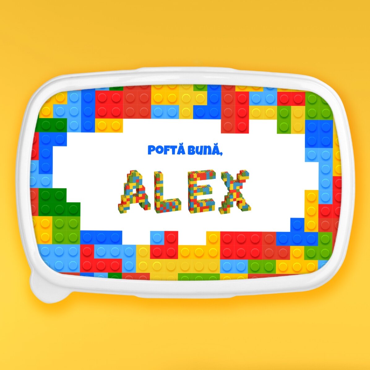 Lunch box, caserolă personalizat cu nume - Lego