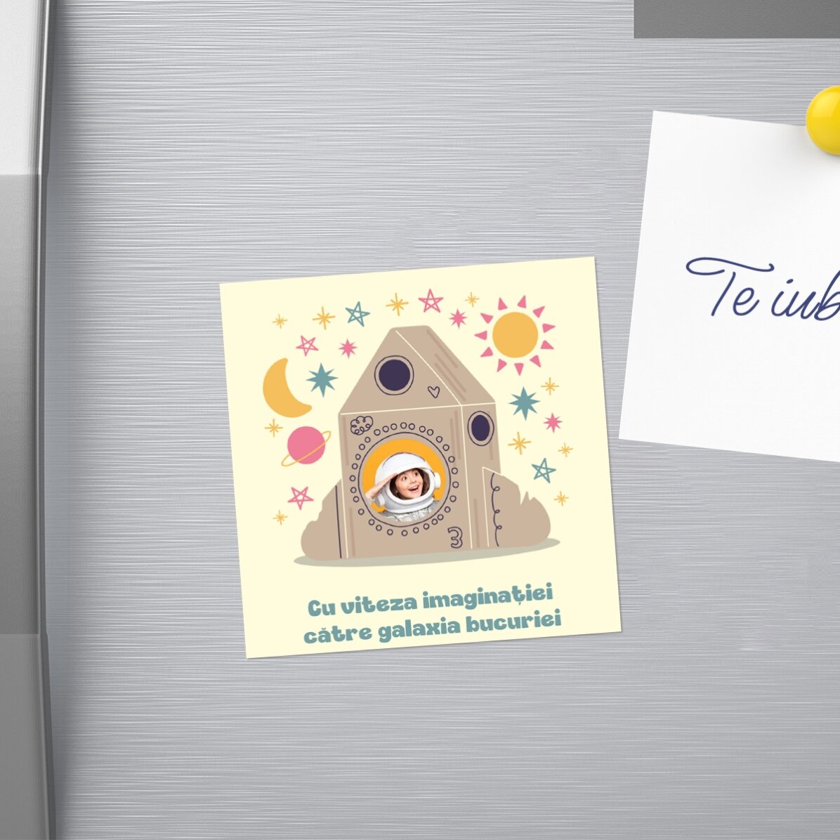 Magnet 10x10 personalizat cu o poză și text - Ziua copilului