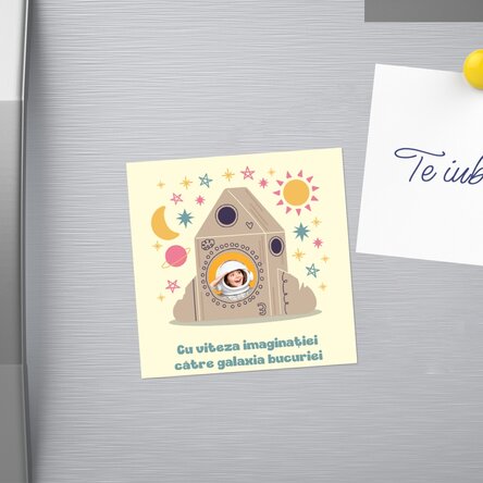 Magnet 10x10 personalizat cu o poză și text - Ziua copilului