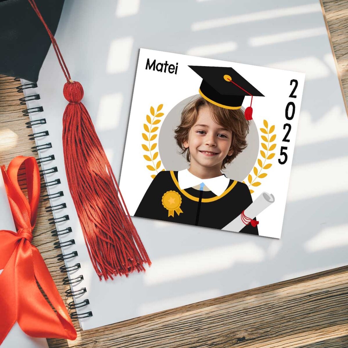 Magnet 10x10 personalizat cu poză și mesaj - Absolvent 