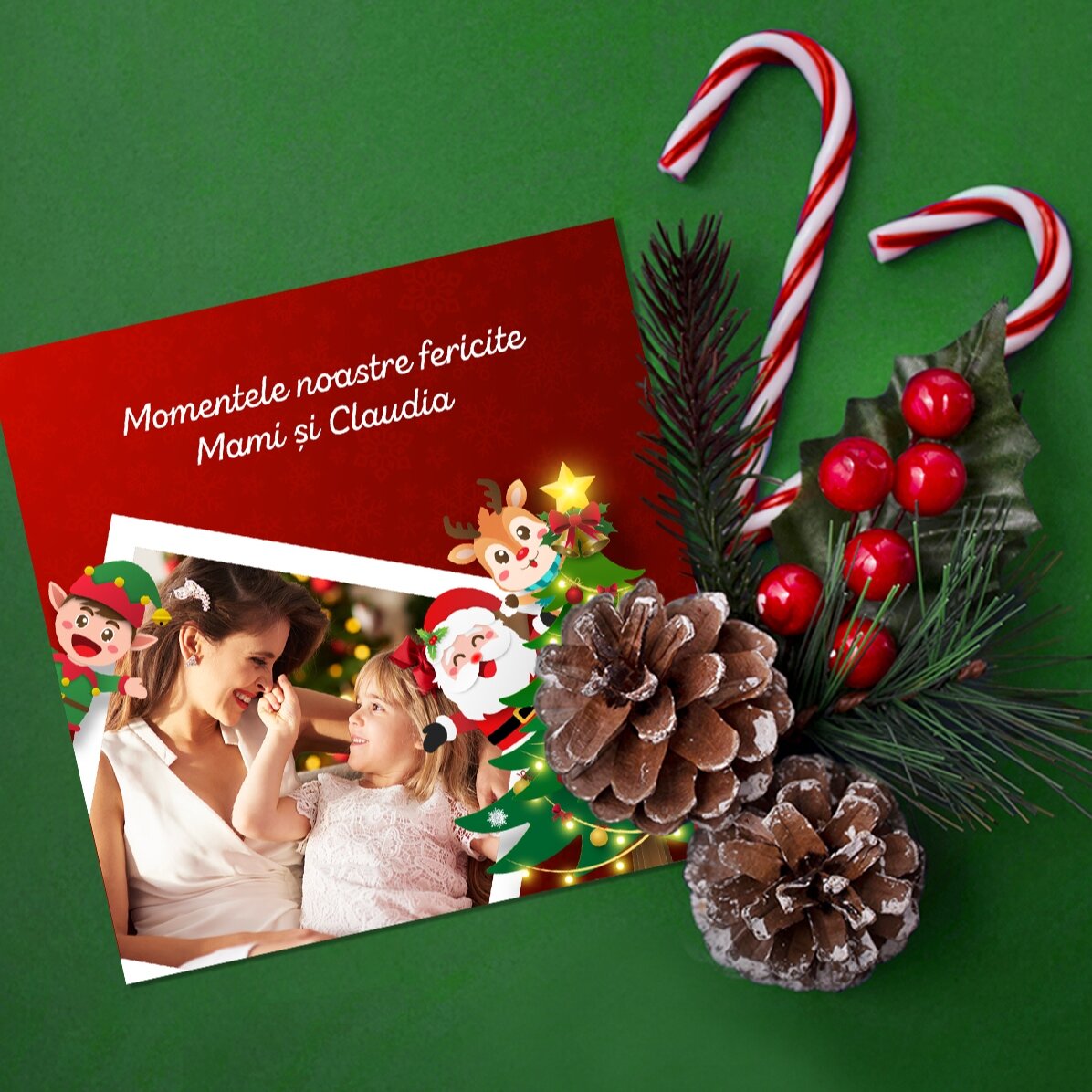 Magnet 10x10 personalizat cu poză și text - Momentele noastre fericite