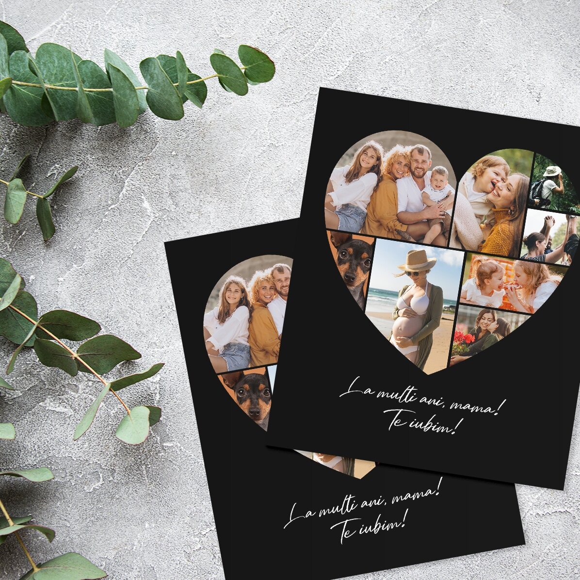 Magnet 10x12 cm personalizat cu 8 poze în formă de inimă