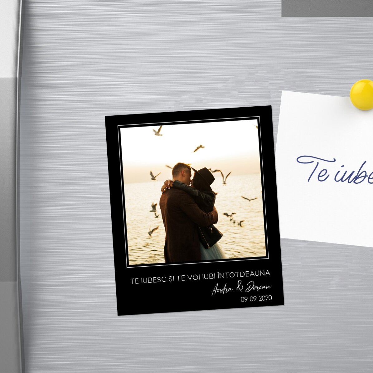 Magnet 10x12 cm personalizat cu o poză și text - Memories