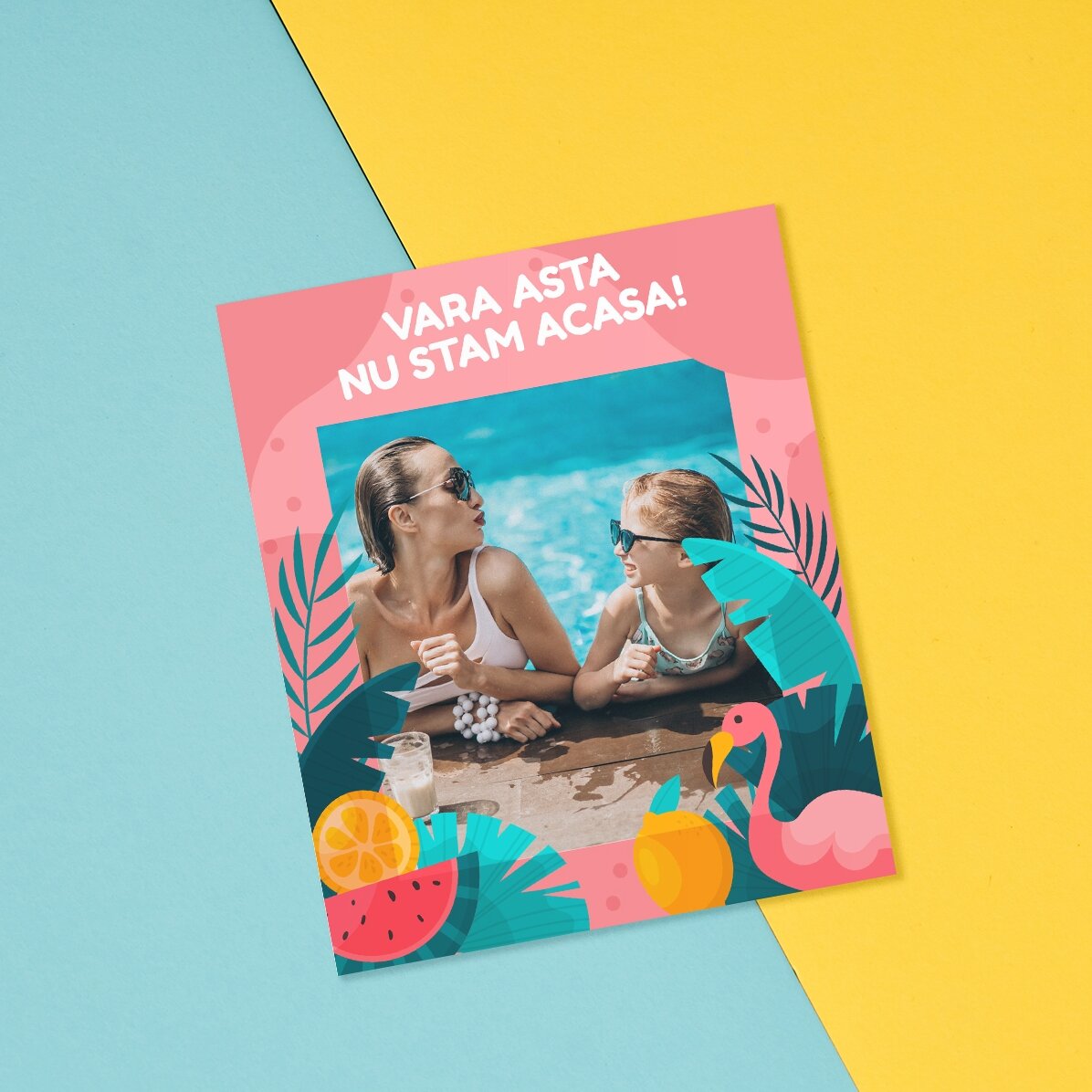 Magnet 10x12 cm personalizat cu o poză și text - Summer fun