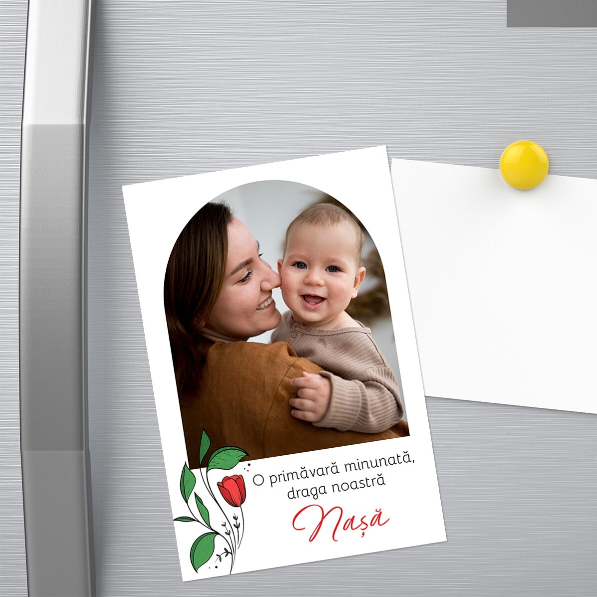 Магнит 10x15 см, персонализиран с фотография и послание - Цветя за теб