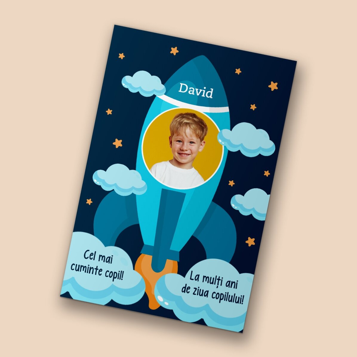 Magnet 10x15 cm personalizat cu o poză și text - Astronaut