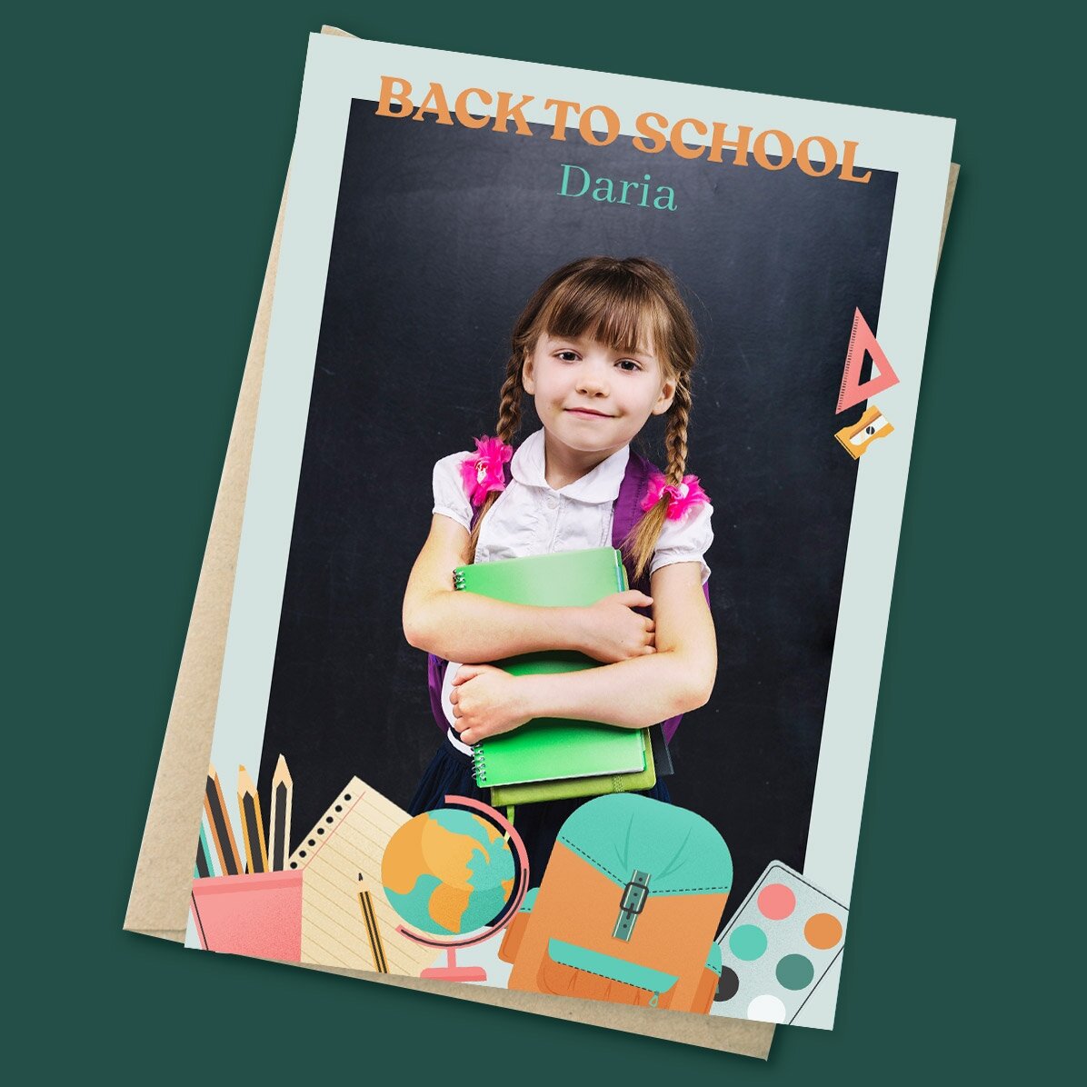 Magnet 10x15 cm personalizat cu o poză și text - Back to School