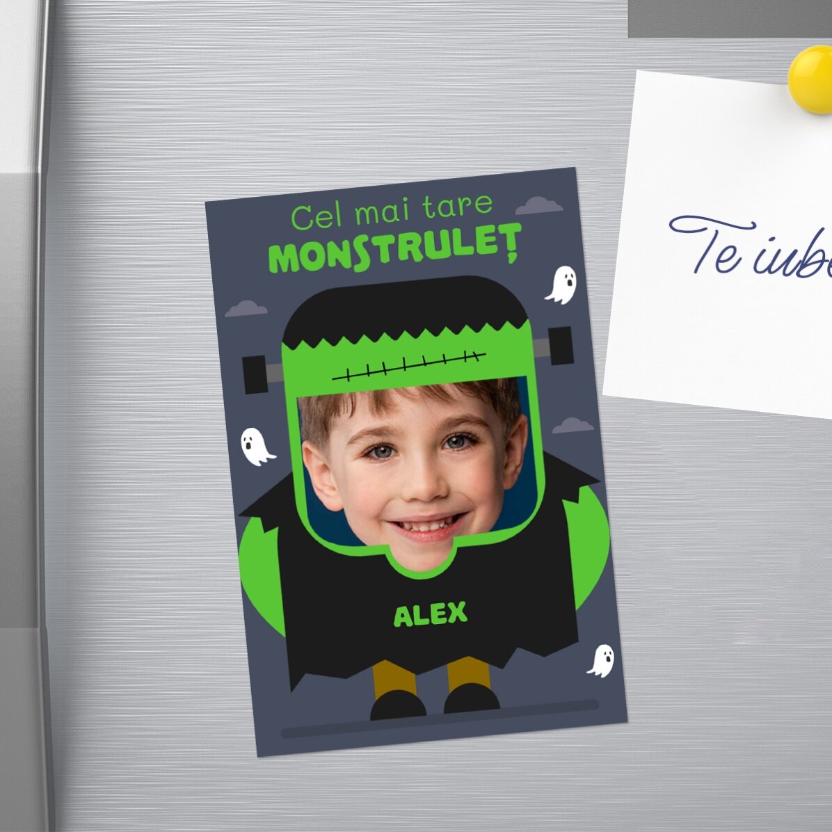 Magnet 10x15 cm personalizat cu o poză și text - Frankenstein