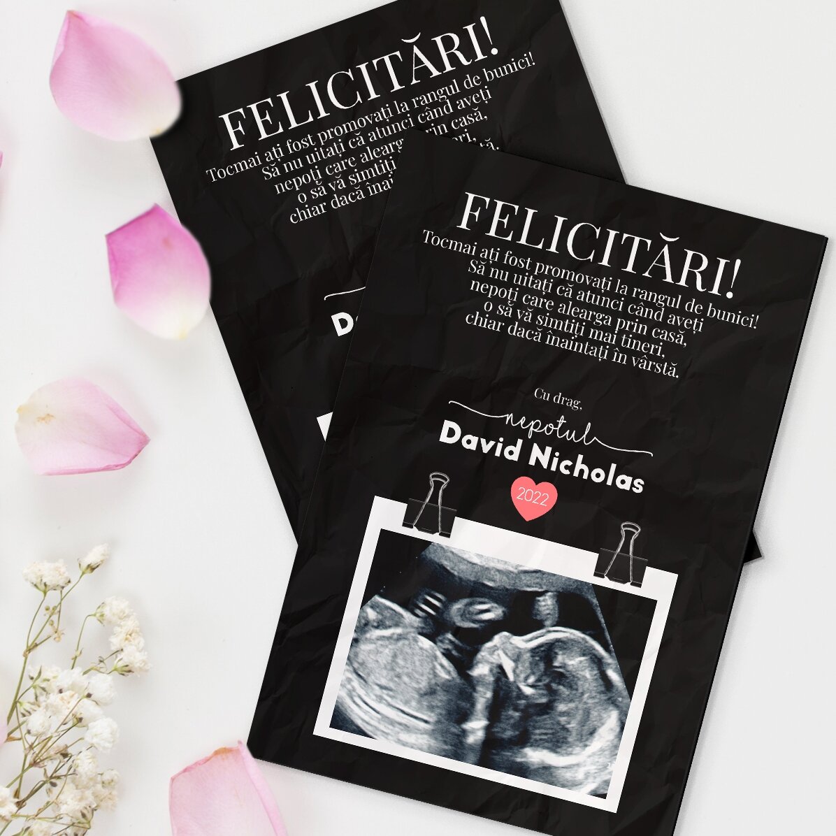 Magnet 10x15 cm personalizat cu text și o poza - Felicitări bunicilor