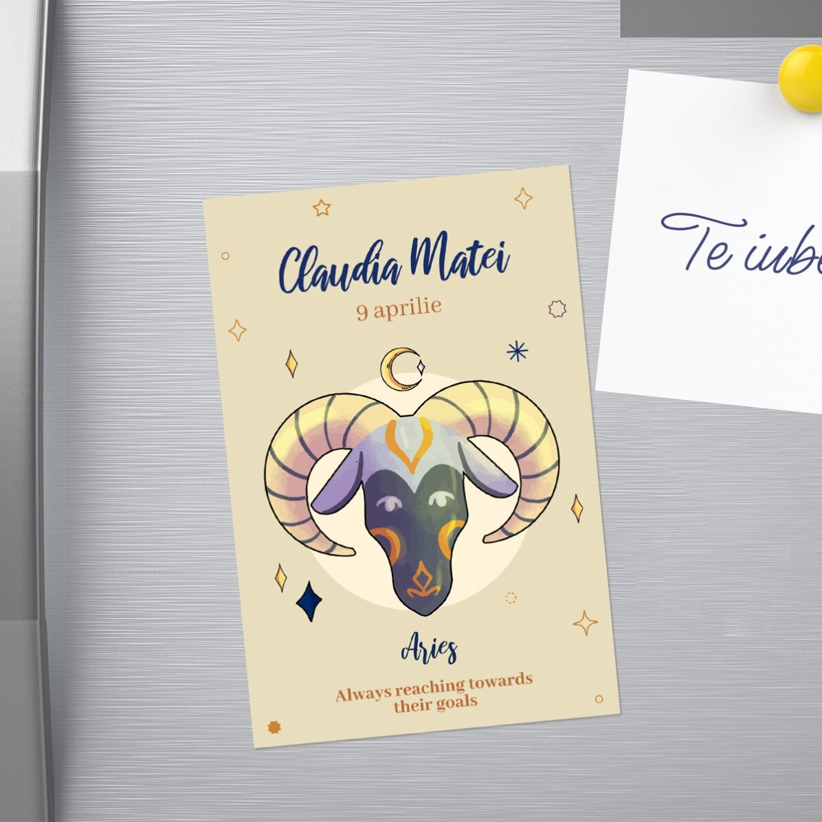 Magnet 10x15 cm personalizat cu text - Zodia Berbec