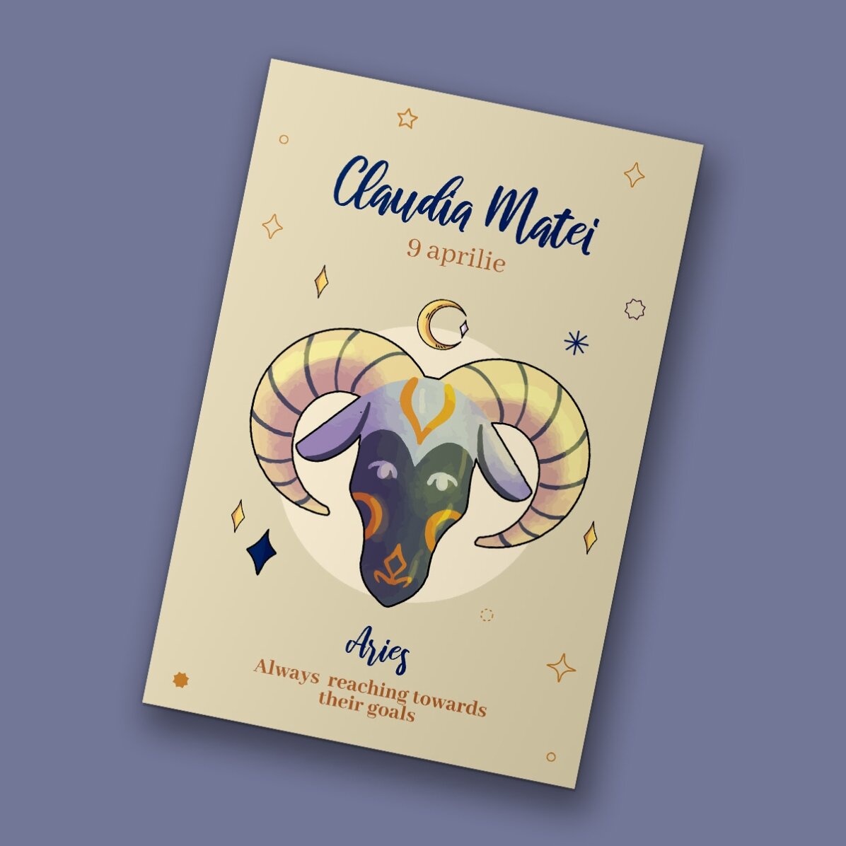 Magnet 10x15 cm personalizat cu text - Zodia Berbec