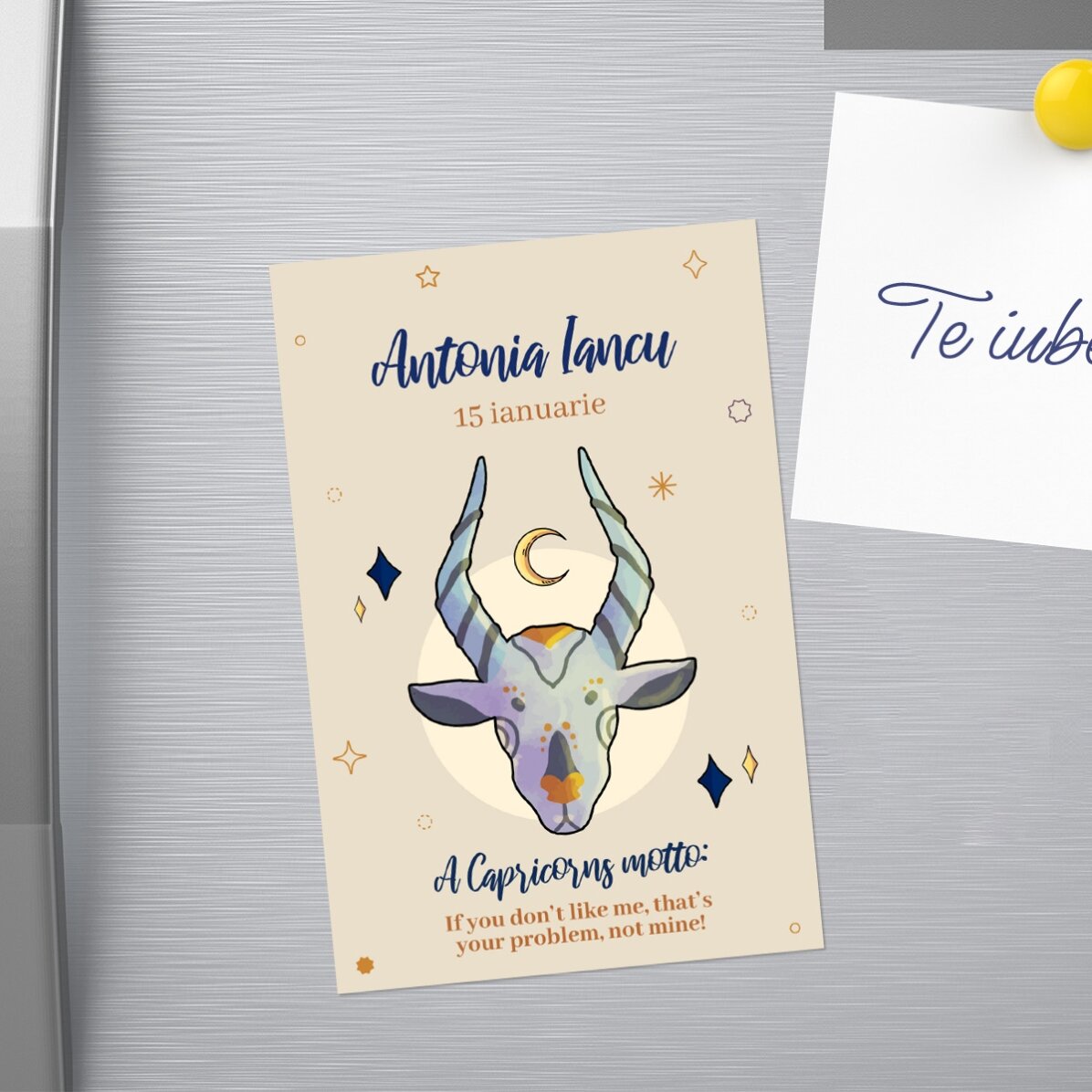 Magnet 10x15 cm personalizat cu text - Zodia Capricorn