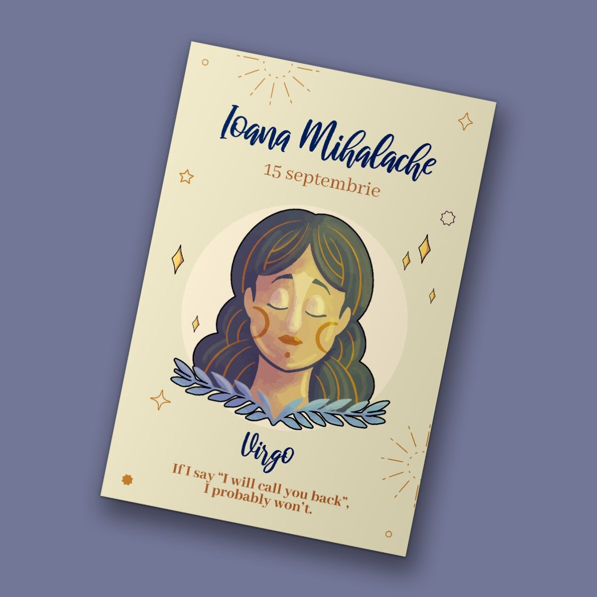 Magnet 10x15 cm personalizat cu text - Zodia Fecioară