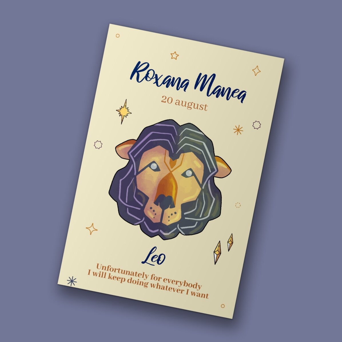 Magnet 10x15 cm personalizat cu text - Zodia Leu